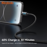 Cáp Sạc Mcdodo Cab Vision 36W Type-C to Ln | Có Đèn LED, Chuẩn PD Cho iP