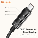 Cáp Sạc Mcdodo Vision Màn Hình OLED | USB to Type-C 6A, Đầu Hợp Kim Kẽm Sang Trọng