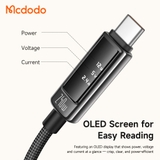Cáp Sạc Mcdodo Vision Màn Hình OLED | Type-C to Type-C 240W, Hợp Kim Kẽm, Dây Dù Siêu Bền