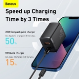 Cốc sạc siêu nhỏ gọn 20W Baseus Compact Quick Charger (USB + Type C, công suất 20W)