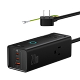 Bộ Sạc Baseus PowerCombo 6 trong 1 | Kèm Sạc Nhanh 20W GaN, Chống Sét, 3AC 2Type-C 1USB