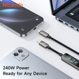Cáp Sạc Nhanh Mcdodo Vision 240W Type-C to Type-C | Màn Hình TFT Cảm Ứng, Dây Dù