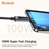 Cáp Sạc Mcdodo Vision Màn Hình OLED | USB to Type-C 6A, Đầu Hợp Kim Kẽm Sang Trọng