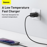 Cốc sạc nhanh, nhỏ gọn Baseus Super Si Quick Charger 1C 25W（PD/ QC3.0 Quick charger, With Cable)