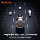 Tẩu Sạc Nhanh Mcdodo Gana 90W/130W | 2 Type-C + USB, Vỏ Kim Loại, Hỗ Trợ SFC 2.0