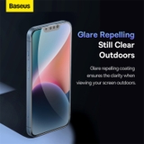 Kính cường lực Baseus 0.3mm Full-Coverage Privacy Protection Crystal Tempered Glass Screen Protector with Built-in Dust Filter for iP 13/14