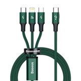 Cáp sạc 3 đầu Baseus Rapid Series 3-in-1 PD 20W (Type C to Type C / Lightning/ Micro USB, Fast Charging & Data Cable )