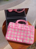 Túi chống sốc laptop có quai xách | Cutie Pink Checked