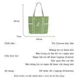 Túi Tote Canvas dày có lót Omi