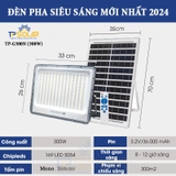 Đèn pha Siêu Sáng Năng Lượng Mặt trời 300W