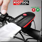 Đèn xe đạp thể thao kiotool có còi siêu sáng pin sạc chống nước