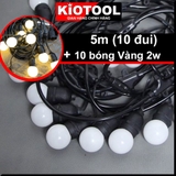 Combo  5m-10đui Kèm 10 Bóng Vàng 2w / Dây đèn trang trí ngoài trời sân vườn Kiotool