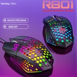 CHUỘT GAMING RAINBOW GEAR R801 8000DPI CHUỘT LỔ LED RGB MACRO
