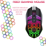 CHUỘT GAMING RAINBOW GEAR R801 8000DPI CHUỘT LỔ LED RGB MACRO