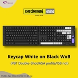 Keycap AKKO White on Black WoB (PBT Double-Shot/ASA profile/158 nút)