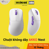 Chuột Không dây Gaming Akko Nest Tri-mode White