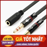 Cáp 3.5mm ra 2 jack 3.5mm 1 loa 1 Mic