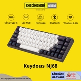 Bàn phím cơ NJ68 Max - AP Version - Led RGB Hotswap, Type C, Bluetooth 5.0, Wireless 2.4G
