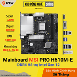 Mainboard MSI PRO H610M-E DDR4 (Hàng Chính Hãng)