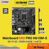 Mainboard MSI PRO H610M-S WIFI DDR4 (Hàng Chính Hãng)