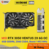 Card màn hình MSI GeForce RTX 3050 VENTUS 2X 6G OC