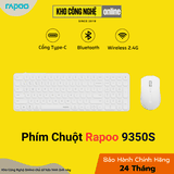 Bộ Bàn Phím Chuột Không Dây Rapoo 9350S - Trắng