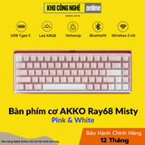 Bàn phím cơ AKKO Ray68 Misty Pink & White