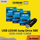 USB Lexar JumpDrive S80 USB 3.1, 32GB / 64GB / 128GB (Hàng Chính Hãng)