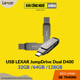 USB Lexar JumpDrive Dual Drive D400 3.1 Type C, 32GB / 64GB / 128GB