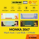 MONKA 3067 V2 Pro - Bàn phím cơ MONKA 3067 V2 Pro Không Dây, Mạch Xuôi, Led RGB, Kết Nối 3 Modes