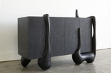 Mirrored figura side board