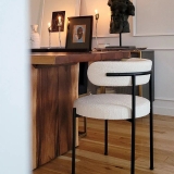 INESSE BOUCLE IVORY DINING CHAIR