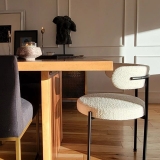 INESSE BOUCLE IVORY DINING CHAIR