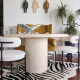 INESSE BOUCLE IVORY DINING CHAIR