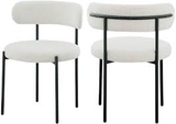 INESSE BOUCLE IVORY DINING CHAIR