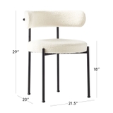 INESSE BOUCLE IVORY DINING CHAIR