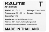 Lò chiên không dầu Kalite Q12 12 lít
