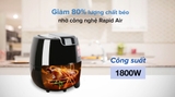 Nồi chiên không dầu Mishio MK-165 5.5 lít Đen