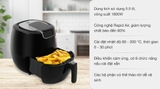 Nồi chiên không dầu Mishio MK-165 5.5 lít Đen