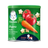 Bánh ăn dặm Gerber Organic vị Cà chua-Cà rốt, hộp (49g),
