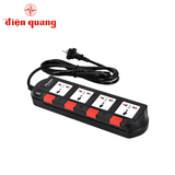 Ổ cắm điện quang ĐQ ESK 5B SM740SL (4lỗ, 3chân, dây5m, màu đỏ đen).