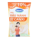 Sữa đậu nành gấp đôi Canxi-Vinamilk, túi (220ml).