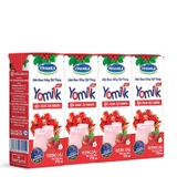 Sữa chua uống tiệt trùng lên men tự nhiên Yomilk, hương dâu-Vinamilk (170ml*4hộp),