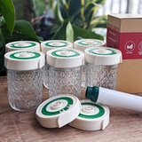 Set bình thuỷ tinh 480ml + nắp hút chân không (4 chai + 4 nắp + 1 bơm)
