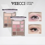 Bảng Phấn Mắt 10 Ô Veecci Hồng Nhũ Mịn Dễ Tán Mini 4.2g