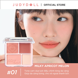 Bảng Phấn Má Hồng Bắt Sáng Judydoll 4 Ô Tông Lì 9g