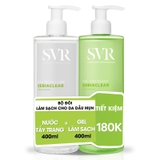 Combo Gel Rửa Mặt SVR Sebiaclear Gel Moussant  400ml + Tẩy Trang SVR Sebiaclear Da Dầu Mụn 400ml