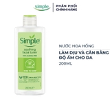 Nước Cân Bằng Simple Soothing Facial Toner Không Chứa Cồn Giúp Làm Dịu Da 200ml
