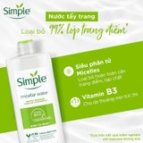 Nước Tẩy Trang Simple Micellar Cleansing Water Làm Sạch và Cấp Ẩm Cho Da