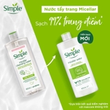 Nước Tẩy Trang Simple Micellar Cleansing Water Làm Sạch và Cấp Ẩm Cho Da